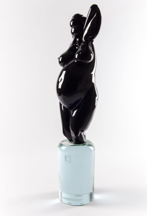 Female nude, black glass - Image 4